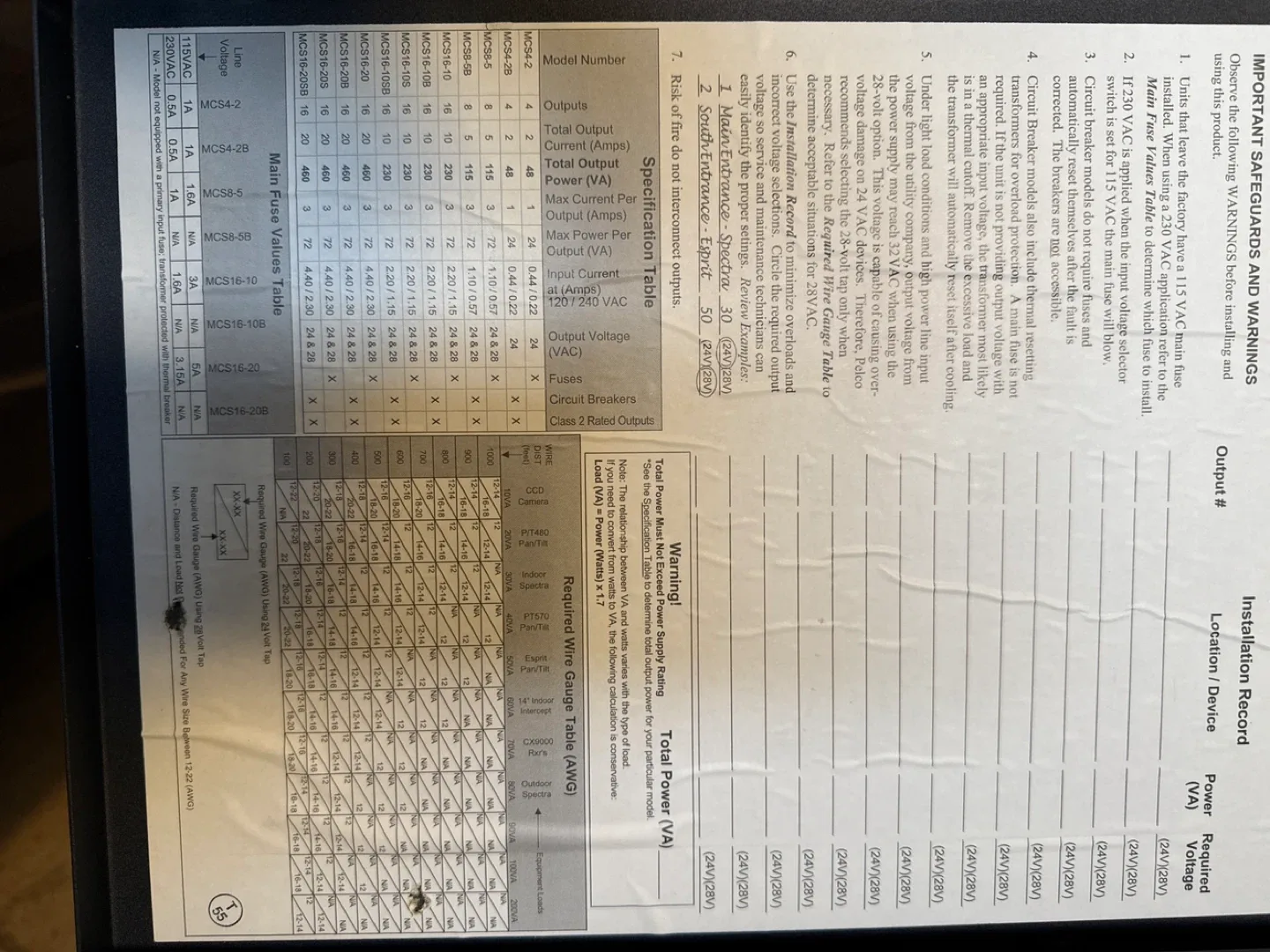 Pelco MCS16-20B Master Power Supply image indicator(3)
