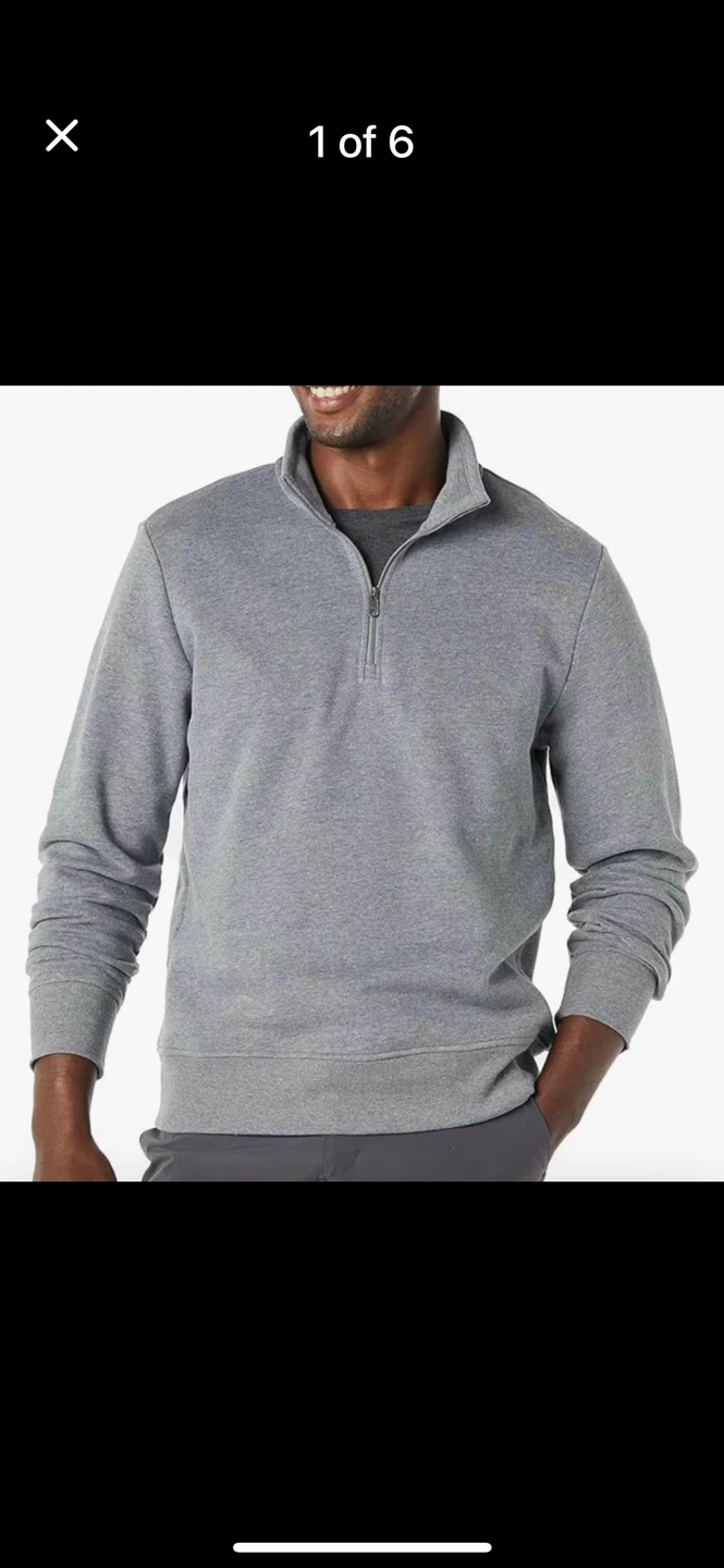 Amazon Essentials Men's Quarter-Zip Fleece Sweatshirt - Grey