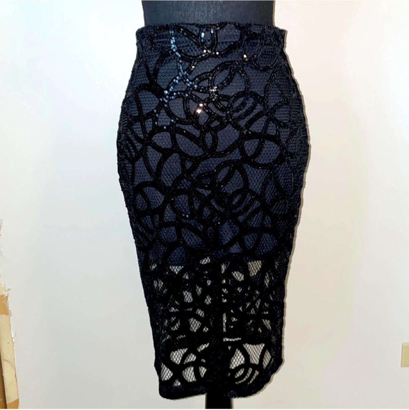 Express Black Sequin Skirt - Size 0