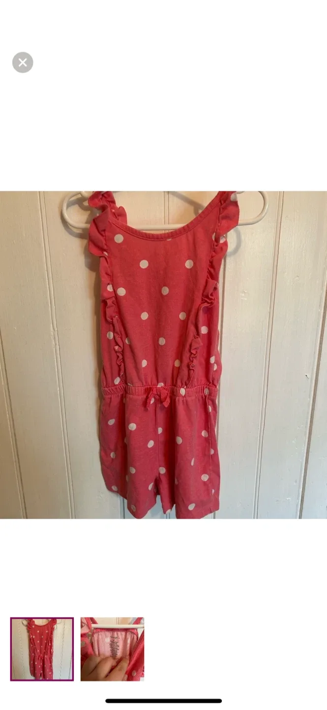 George 3T Pink Polka Dot Romper