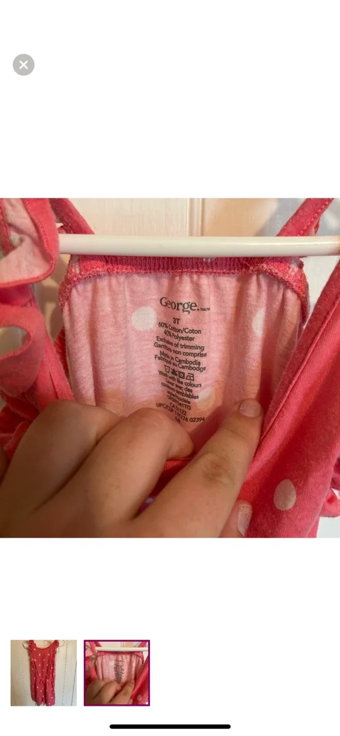 George 3T Pink Polka Dot Romper image indicator(2)
