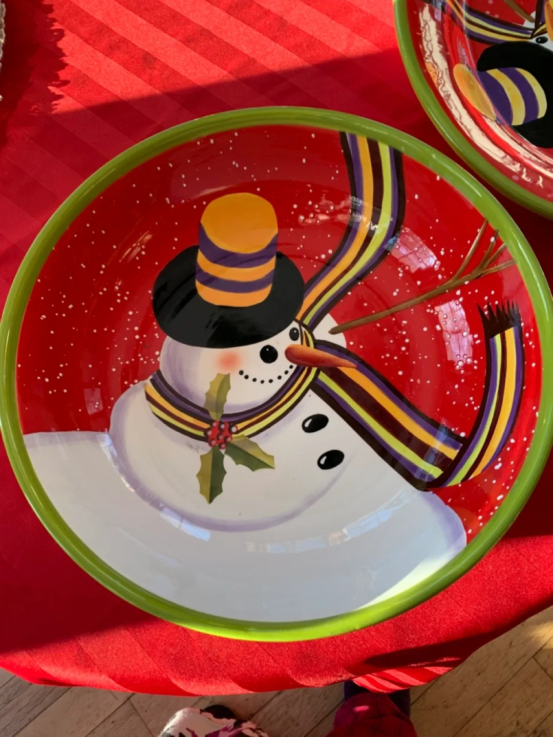 Christmas Snowman Serving Dish & Bowl