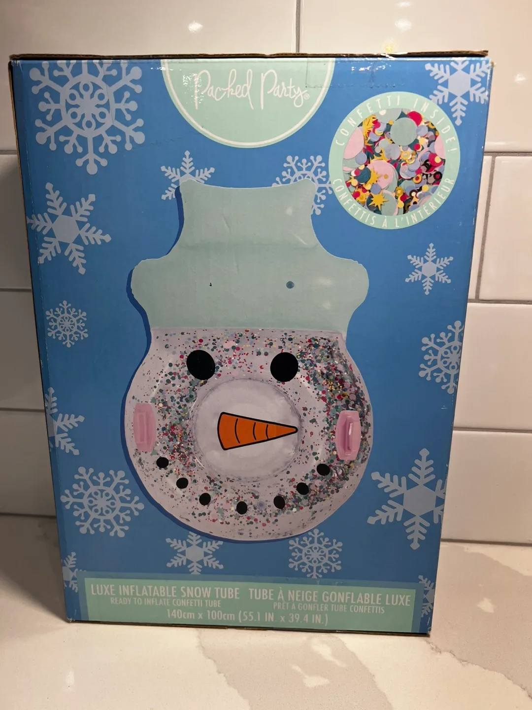 New in box  Luxe Inflatable Snow Tube (55.1 x 39.4 in)