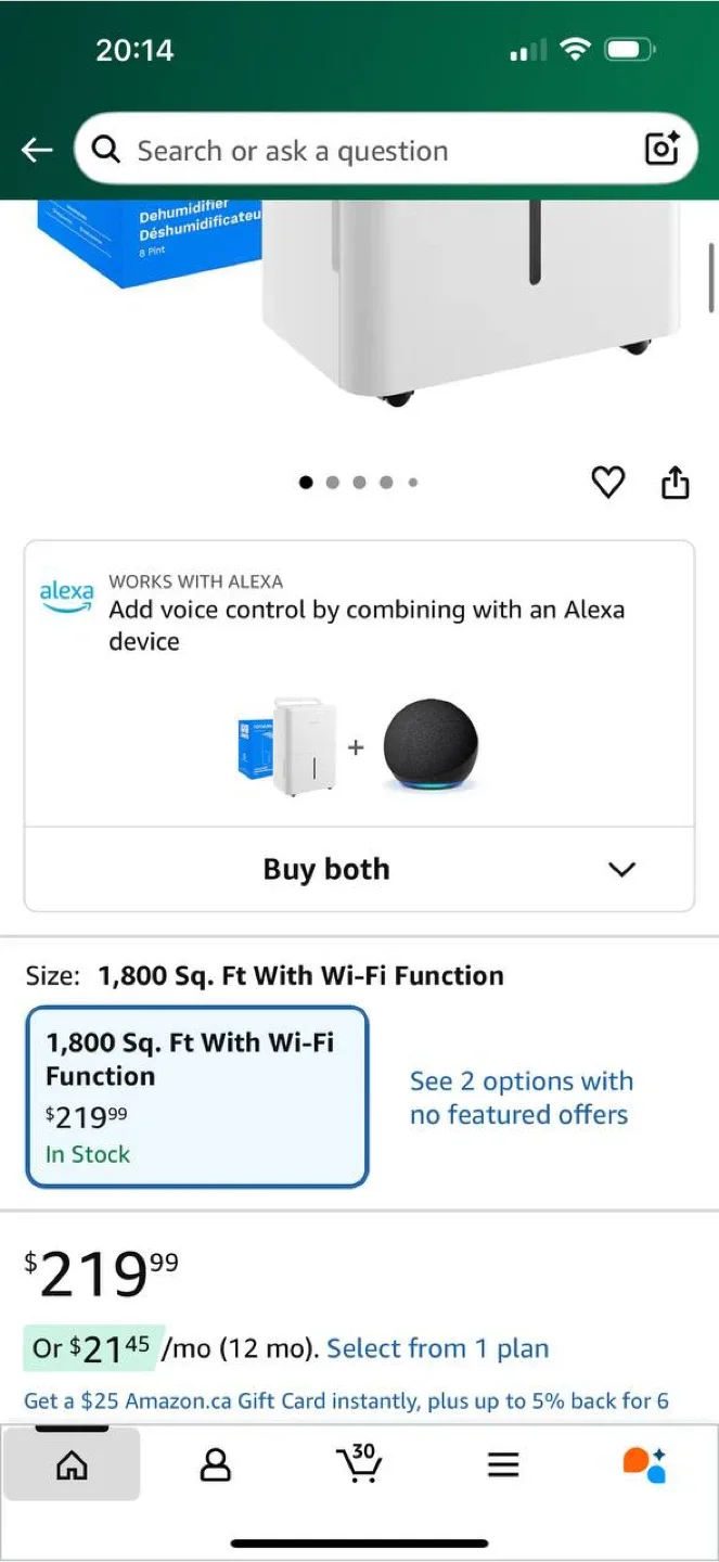 hOmeLabs 8 Pint Wi-Fi Dehumidifier – OPEN BOX image indicator(4)