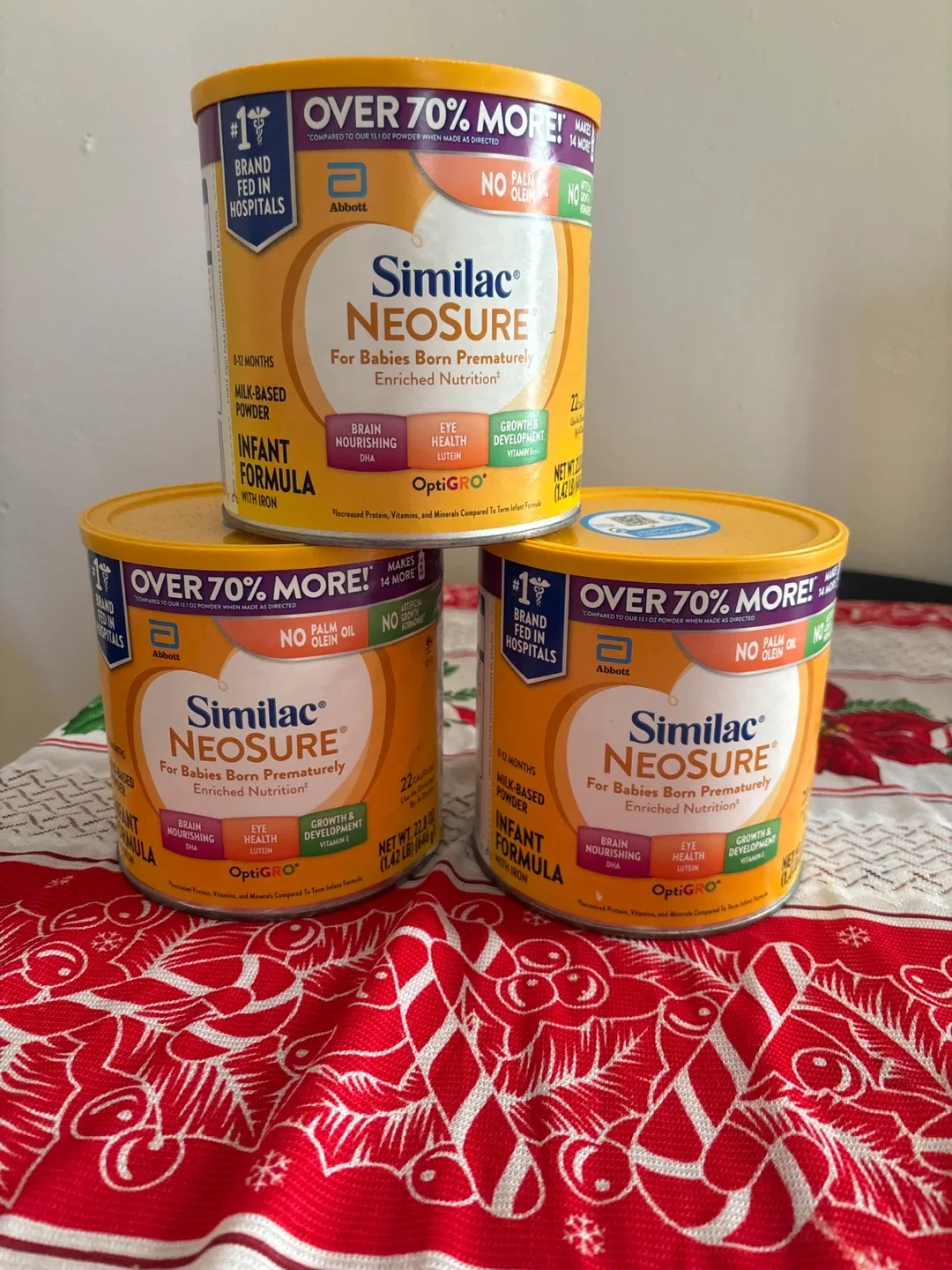 Three Cans of Similac Neosure Infant Formula