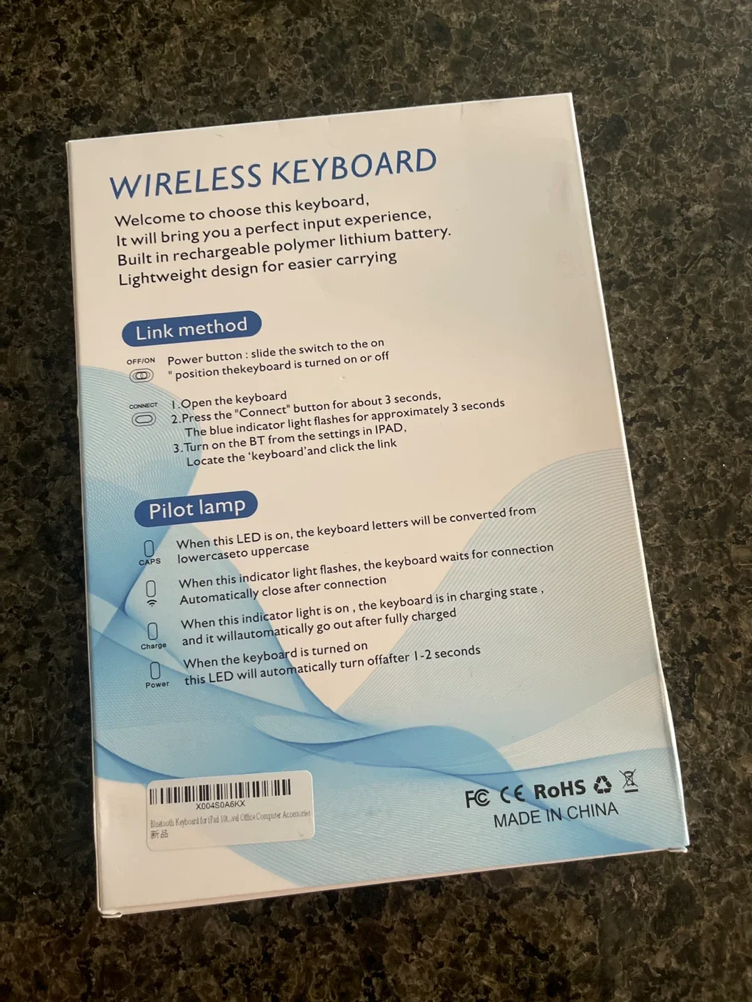 Wireless Keyboard for iPad, Bluetooth, New