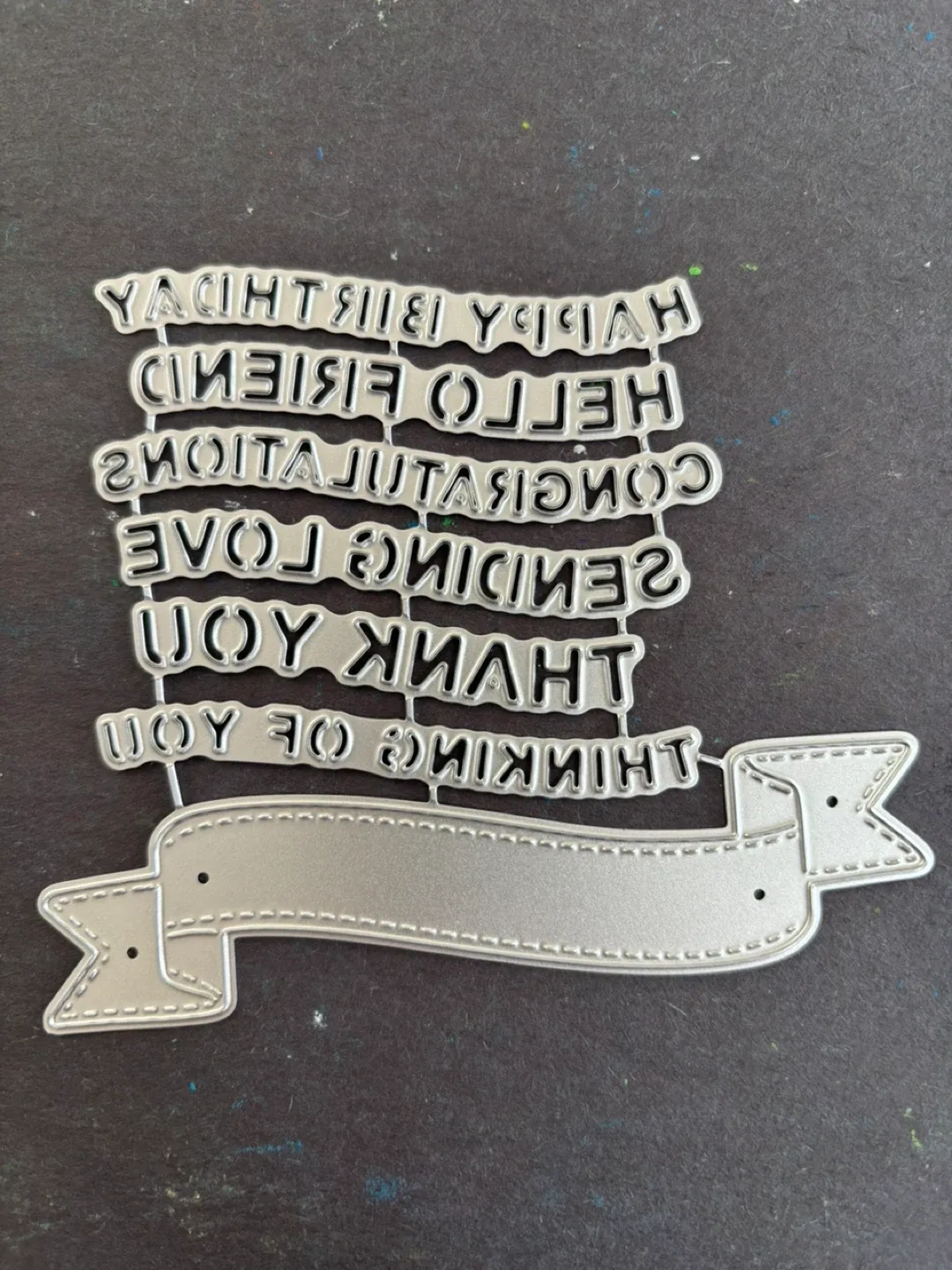 Metal Die Cut - Happy Birthday, Hello Friend, Love