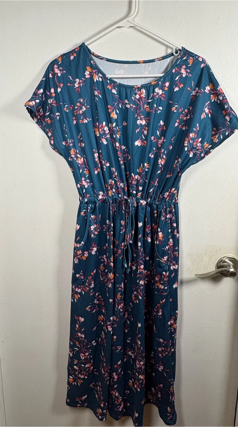 Shein Floral Print Midi Dress - Size L #cleanout - photo 2