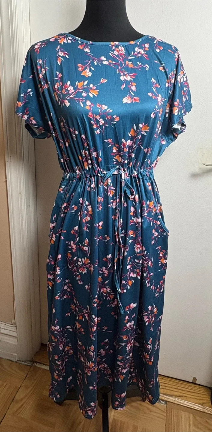 Shein Floral Print Midi Dress - Size L #cleanout