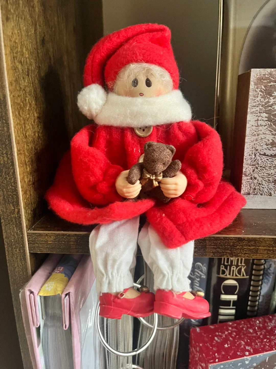 #Cleanout- Christmas Elf Doll with Teddy Bear