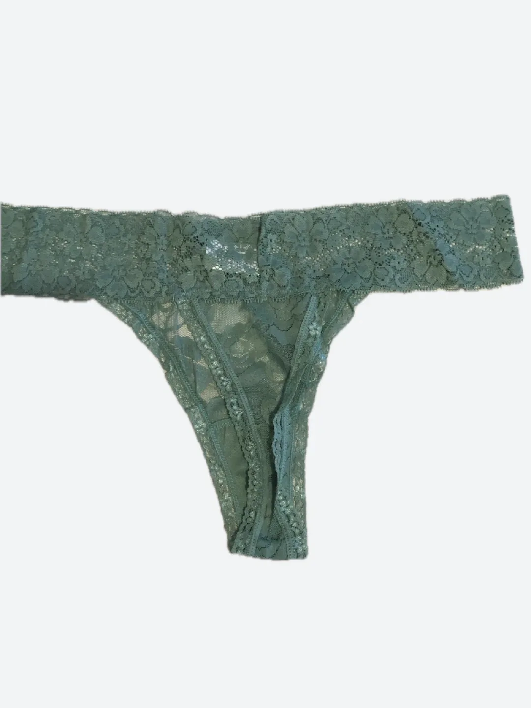 Knotty Knickers XL Green Lace Thong - New