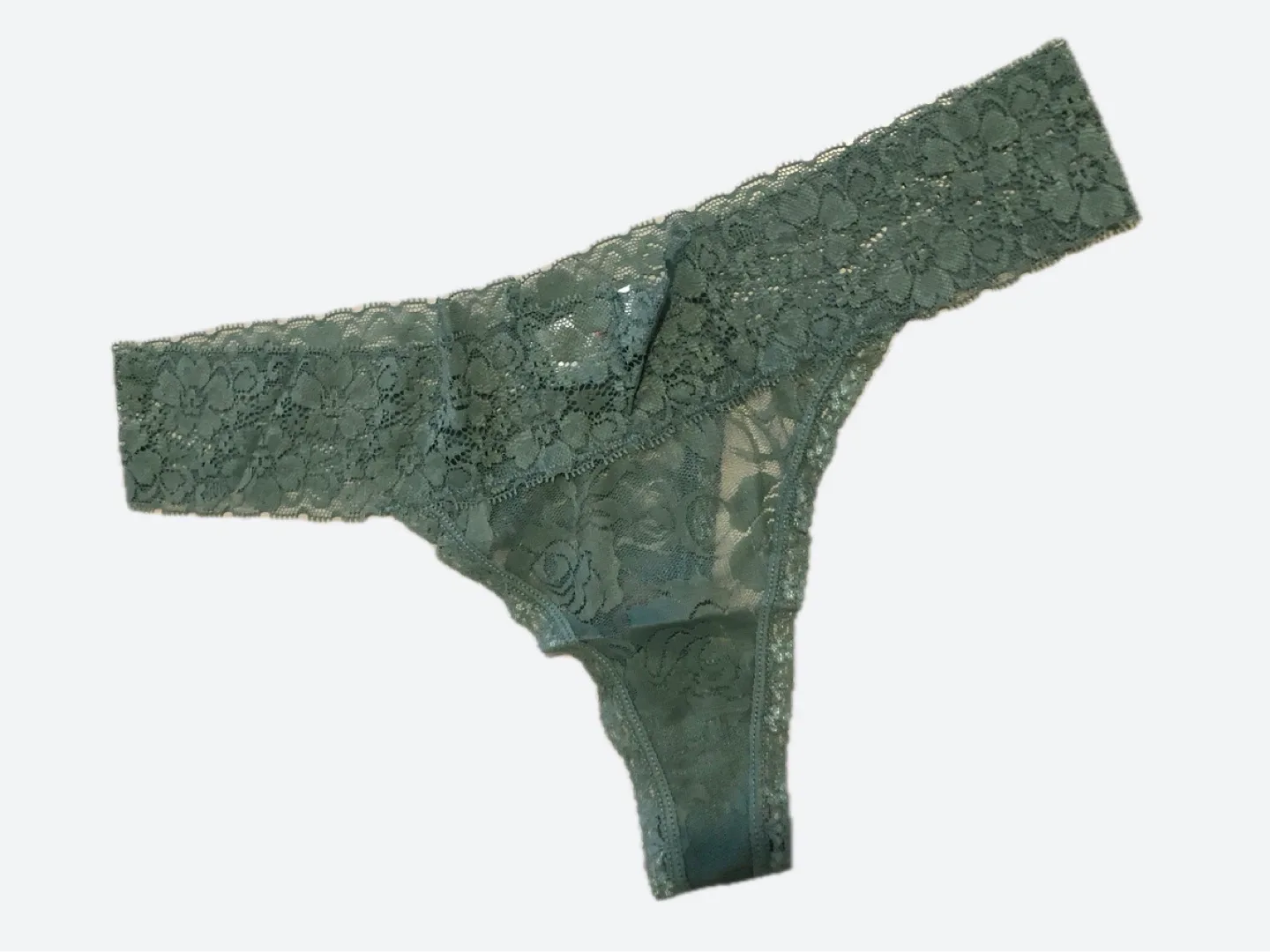 Knotty Knickers XL Green Lace Thong - New image indicator(2)