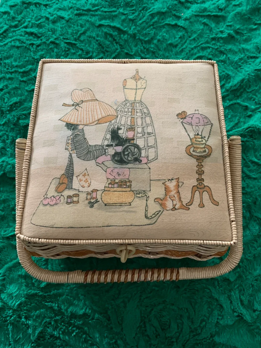 Vintage Wicker Sewing Basket