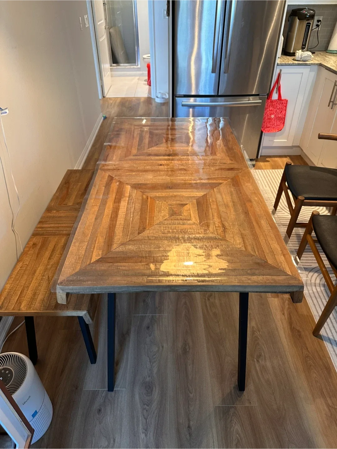 Structube Wood Dining Table and matching bench