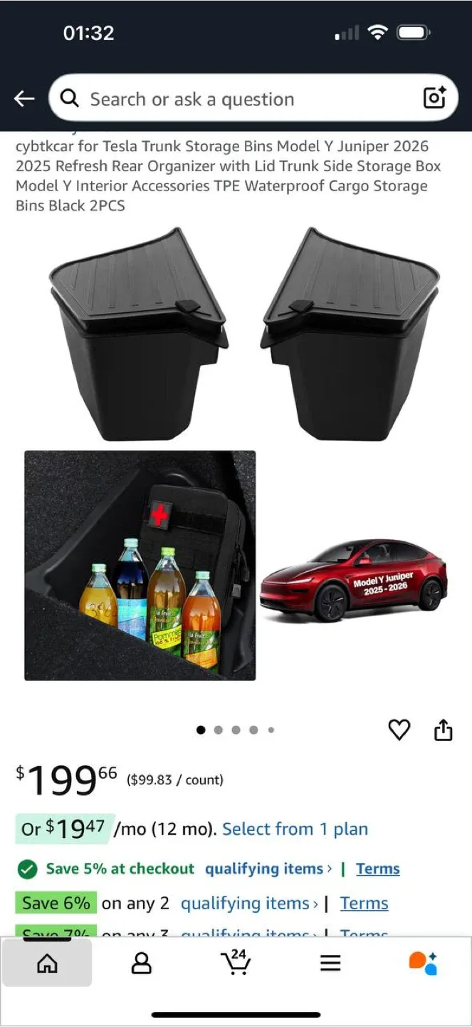 cybtkcar Tesla Model Y Trunk Storage Bins (Y Juniper-B) – NEW image indicator(6)