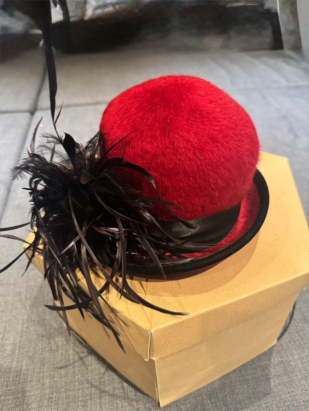 Beautiful Kim Steeves Dark Red Felt Hat image indicator(2)