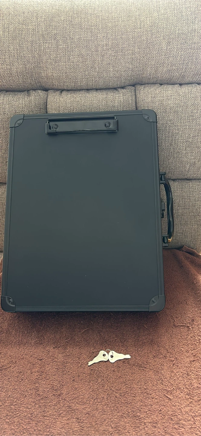 Sooez Key Lock Clipboard Storage Box - Black