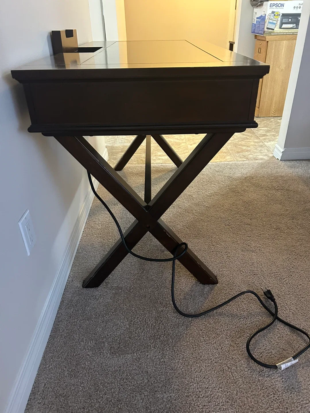 Dark Brown Desk with Glass Top image indicator(3)