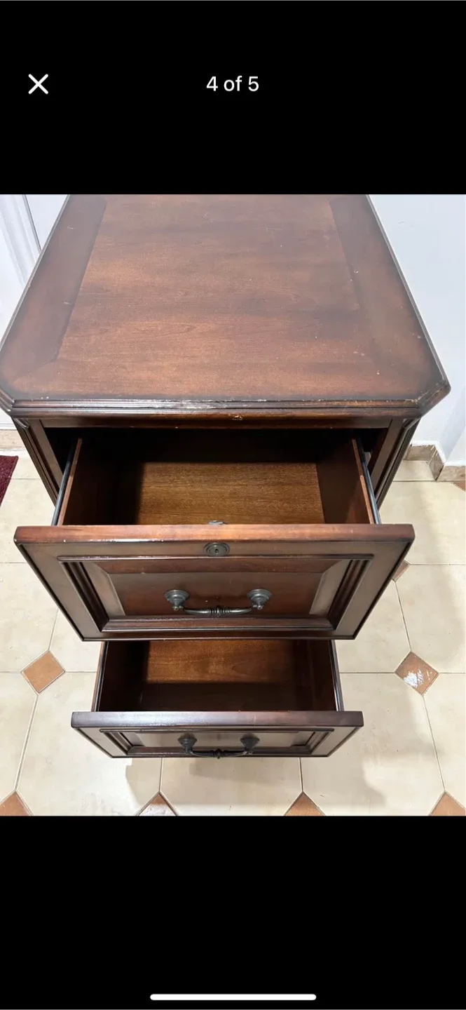 Wooden Two-Drawer Filing Cabinet image indicator(3)