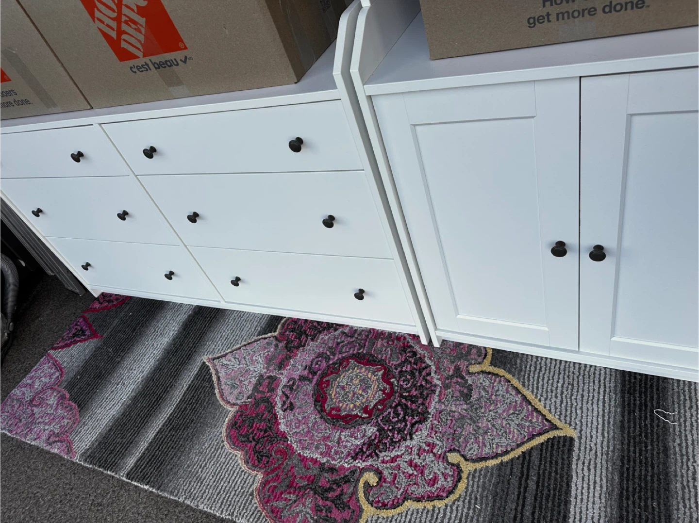 White IKEA Hemnes Dresser & Cabinet