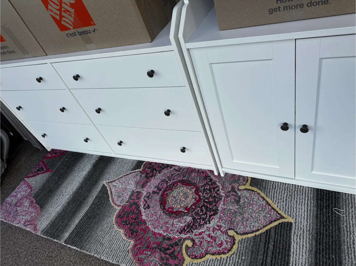 White IKEA Hemnes Dresser & Cabinet