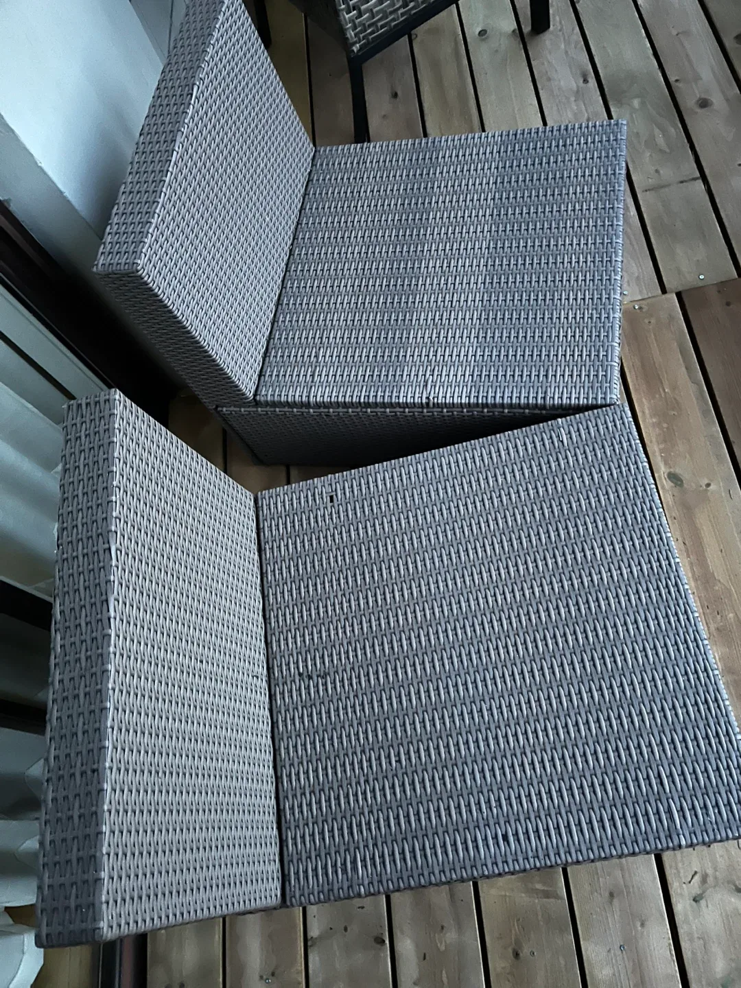 Two Wicker Outdoor Patio Chairs - #Cleanout image indicator(2)