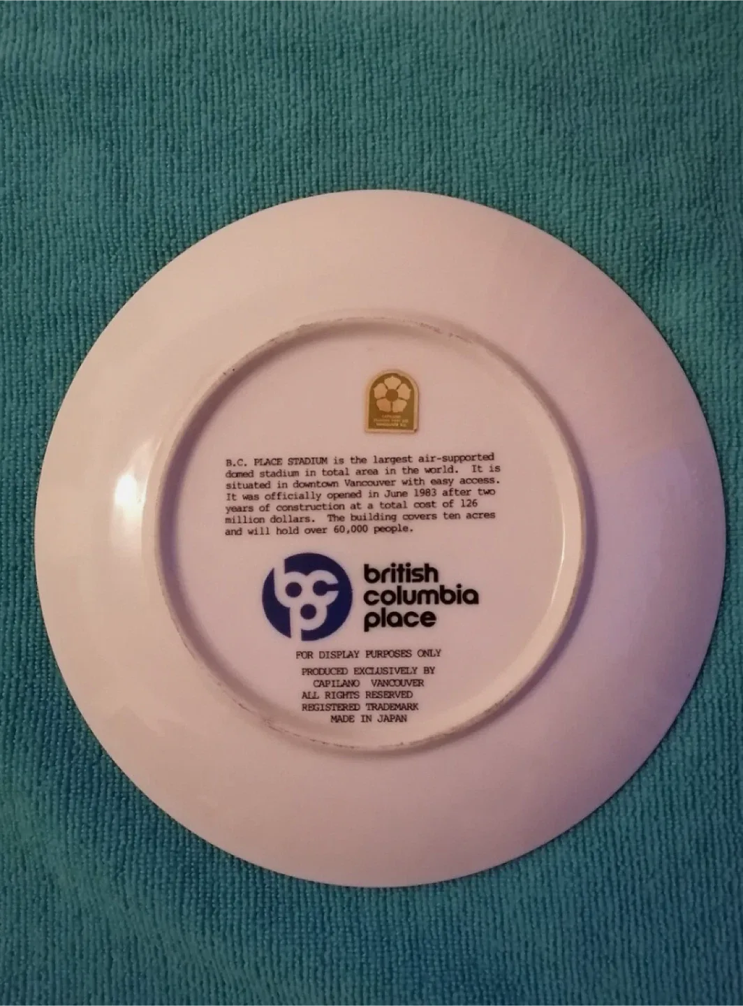 B.C. Place Stadium Collector Plate image indicator(2)