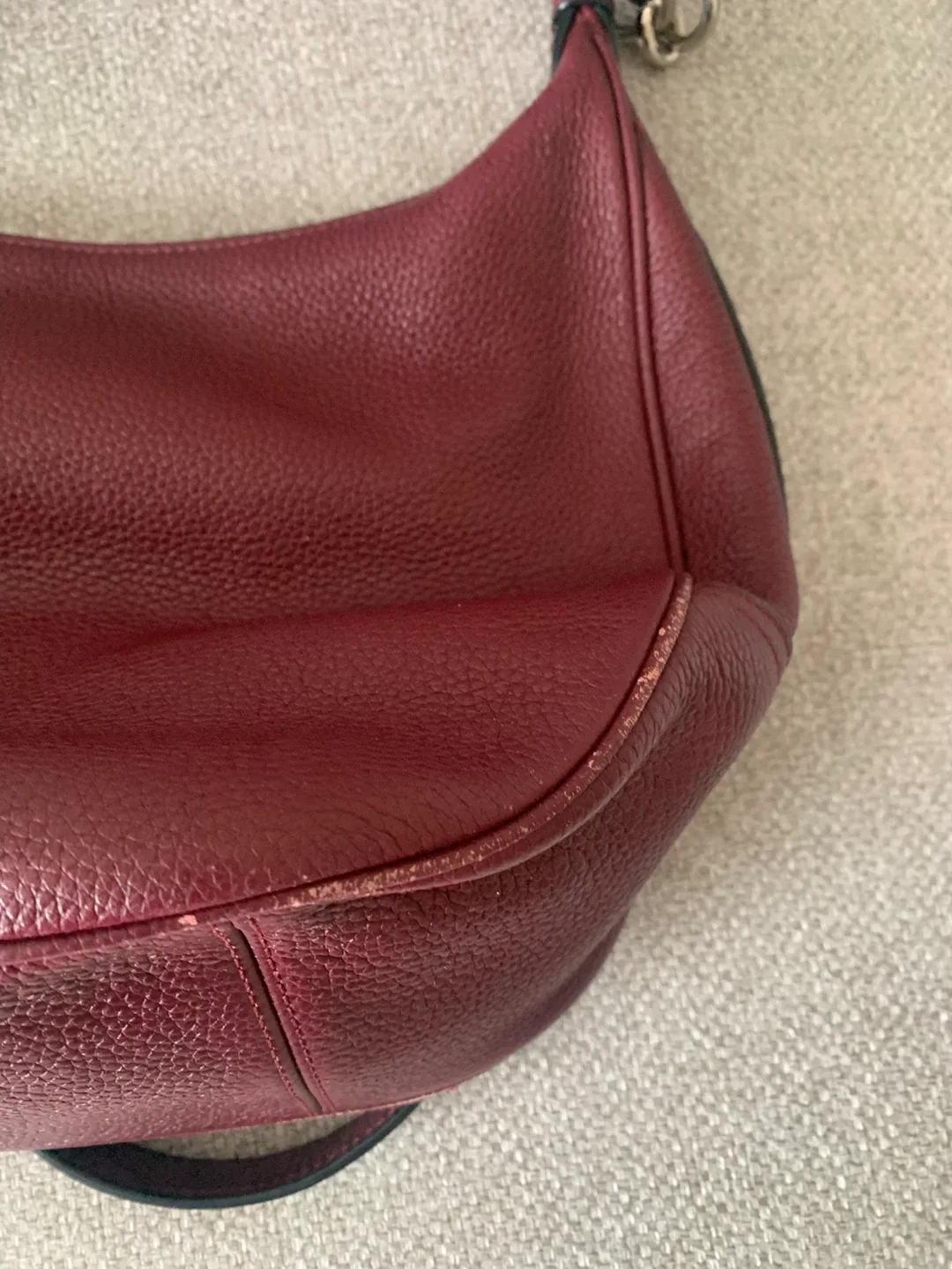 Coach Leather Hobo Bag Burgundy image indicator(5)