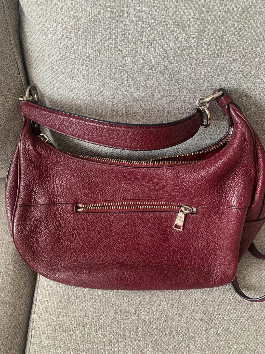 Coach Leather Hobo Bag Burgundy image indicator(2)