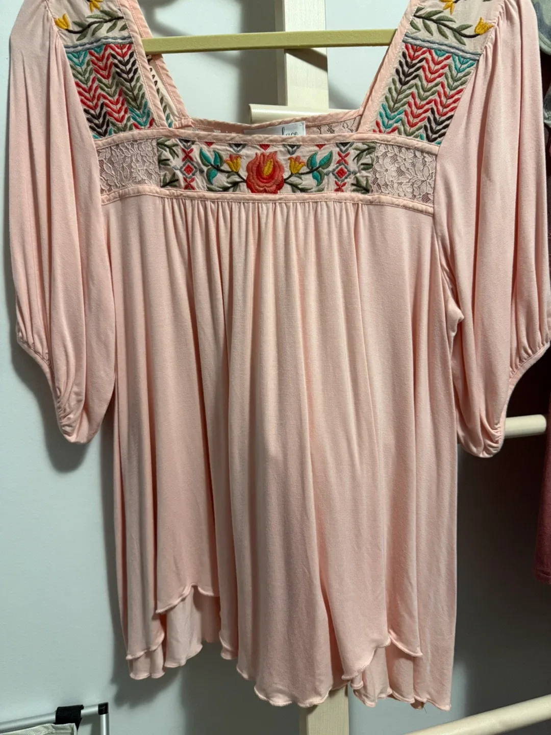 #cleanout Grace & Lace Pink Embroidered Top - Size M image indicator(2)