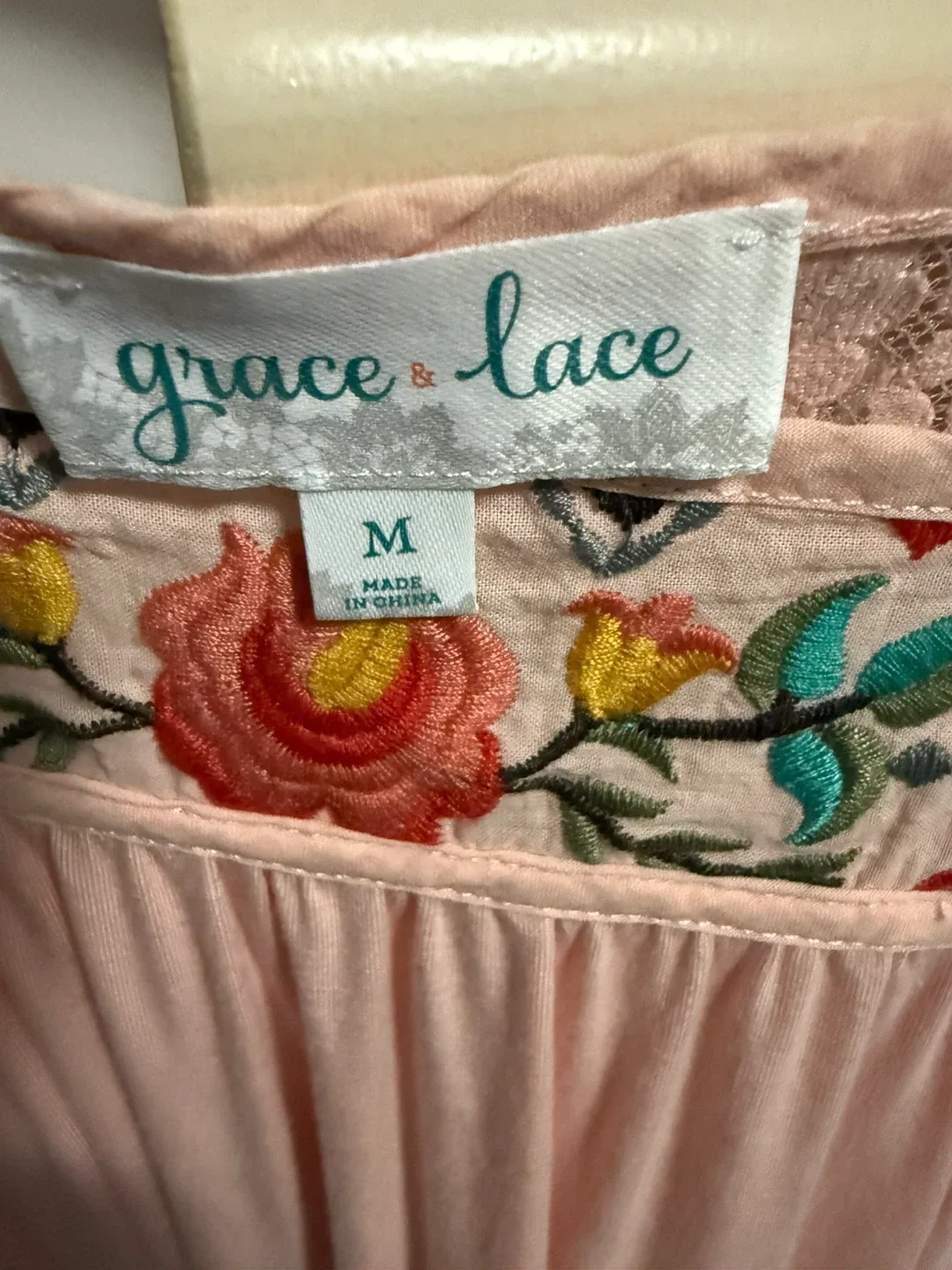 #cleanout Grace & Lace Pink Embroidered Top - Size M
