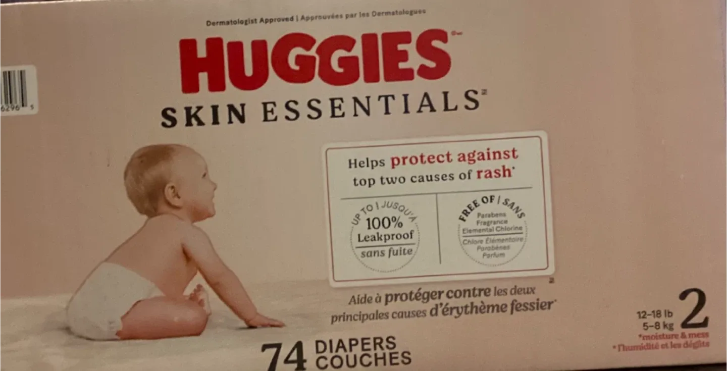 Huggies Skin Essentials Diapers - Size 2 (74 Count)