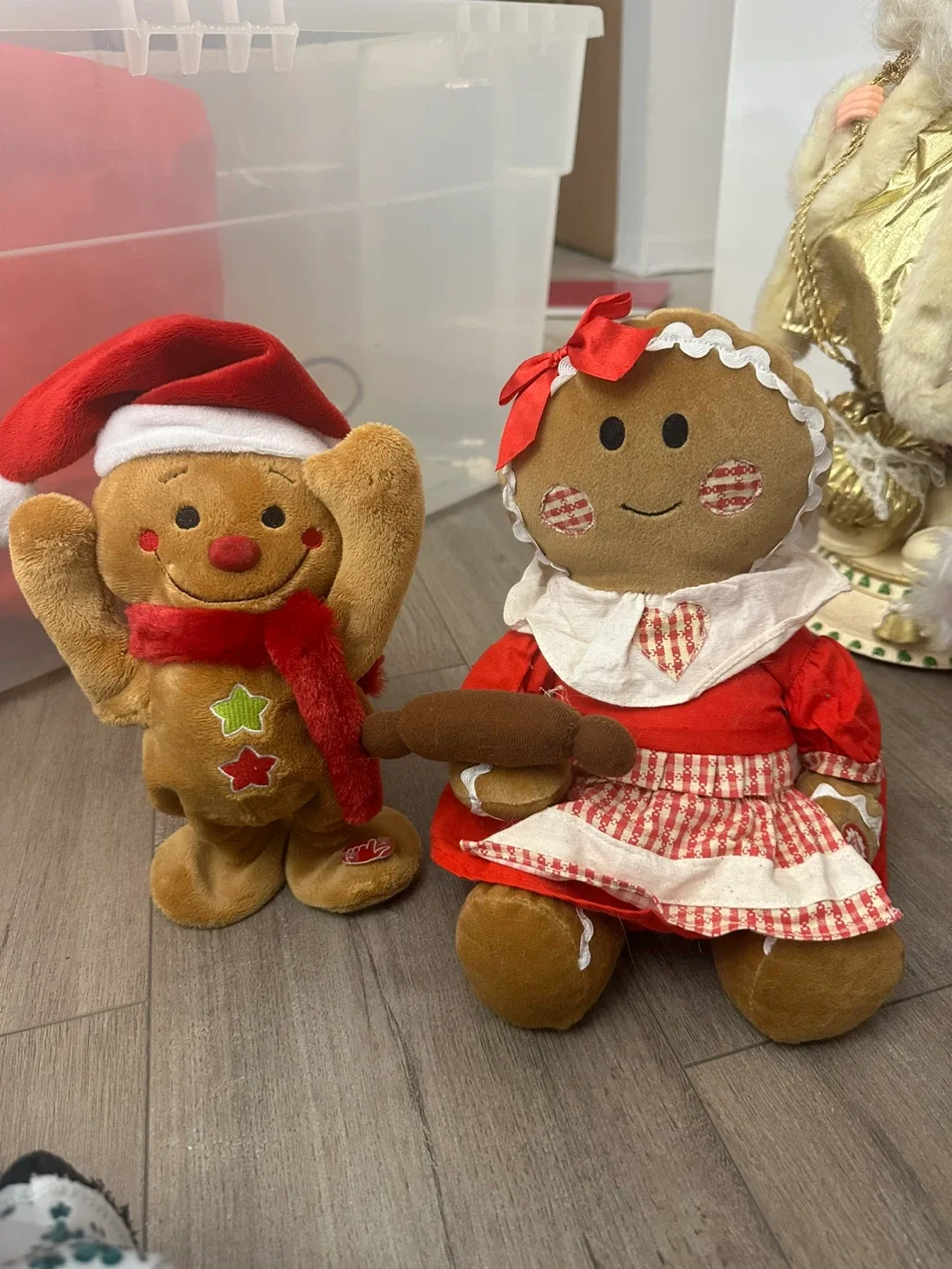 Gingerbread Man & Woman Christmas Plush Set