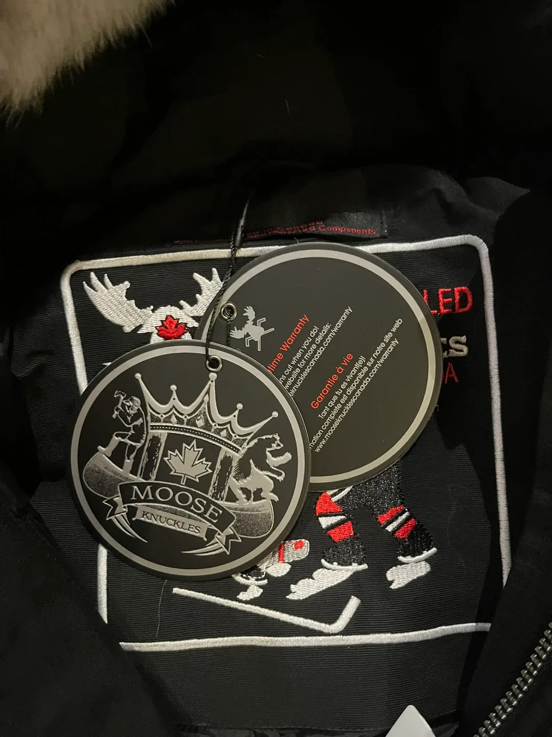 Moose Knuckles Black Down-Filled Bomber Jacket image indicator(2)