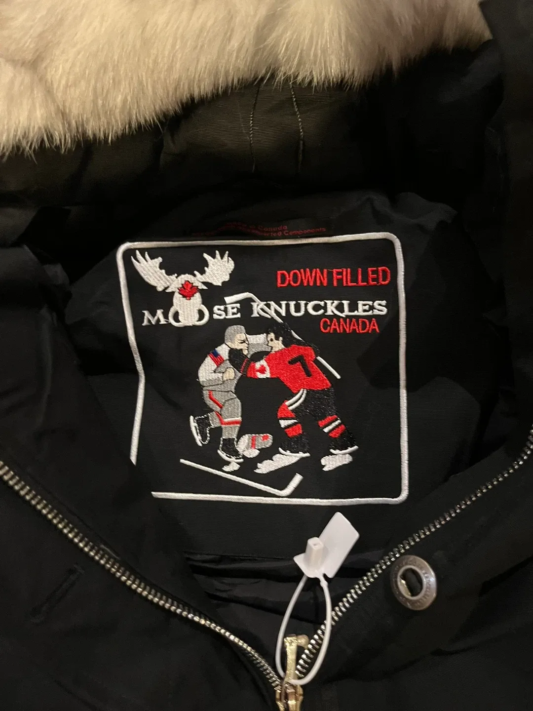 Moose Knuckles Black Down-Filled Bomber Jacket image indicator(3)
