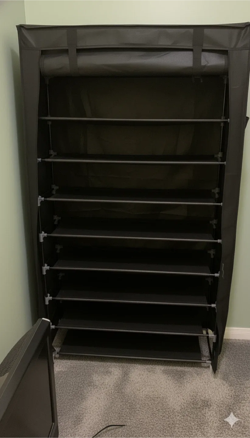 Black Portable Shoe Rack