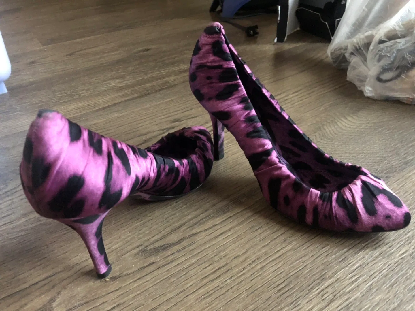 Dolce & Gabbana Purple Leopard Print Heels - Size 7.5