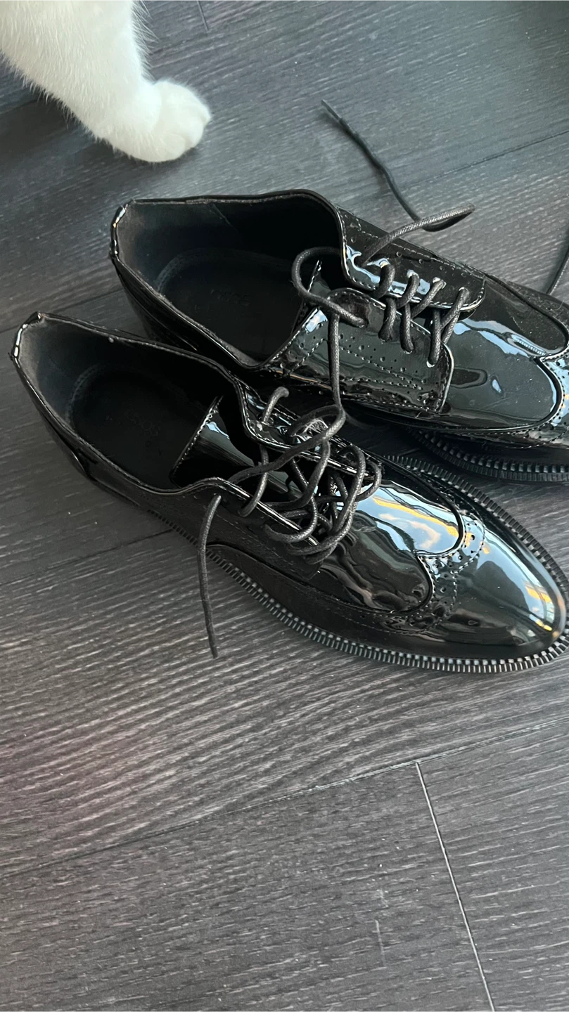 ASOS Design Black Patent oxford Shoes - Size 9