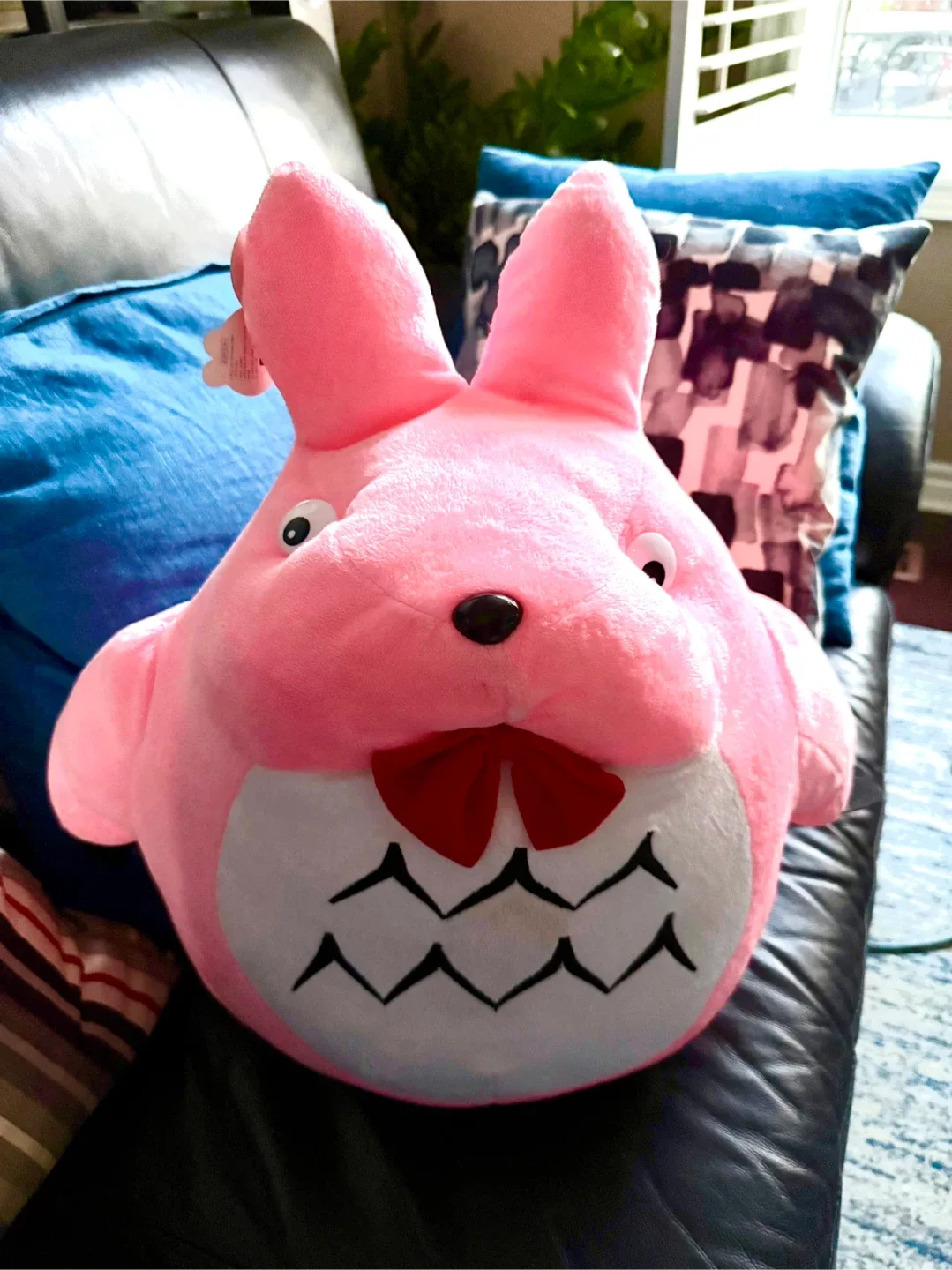 Pink Totoro Plushie with Bowtie