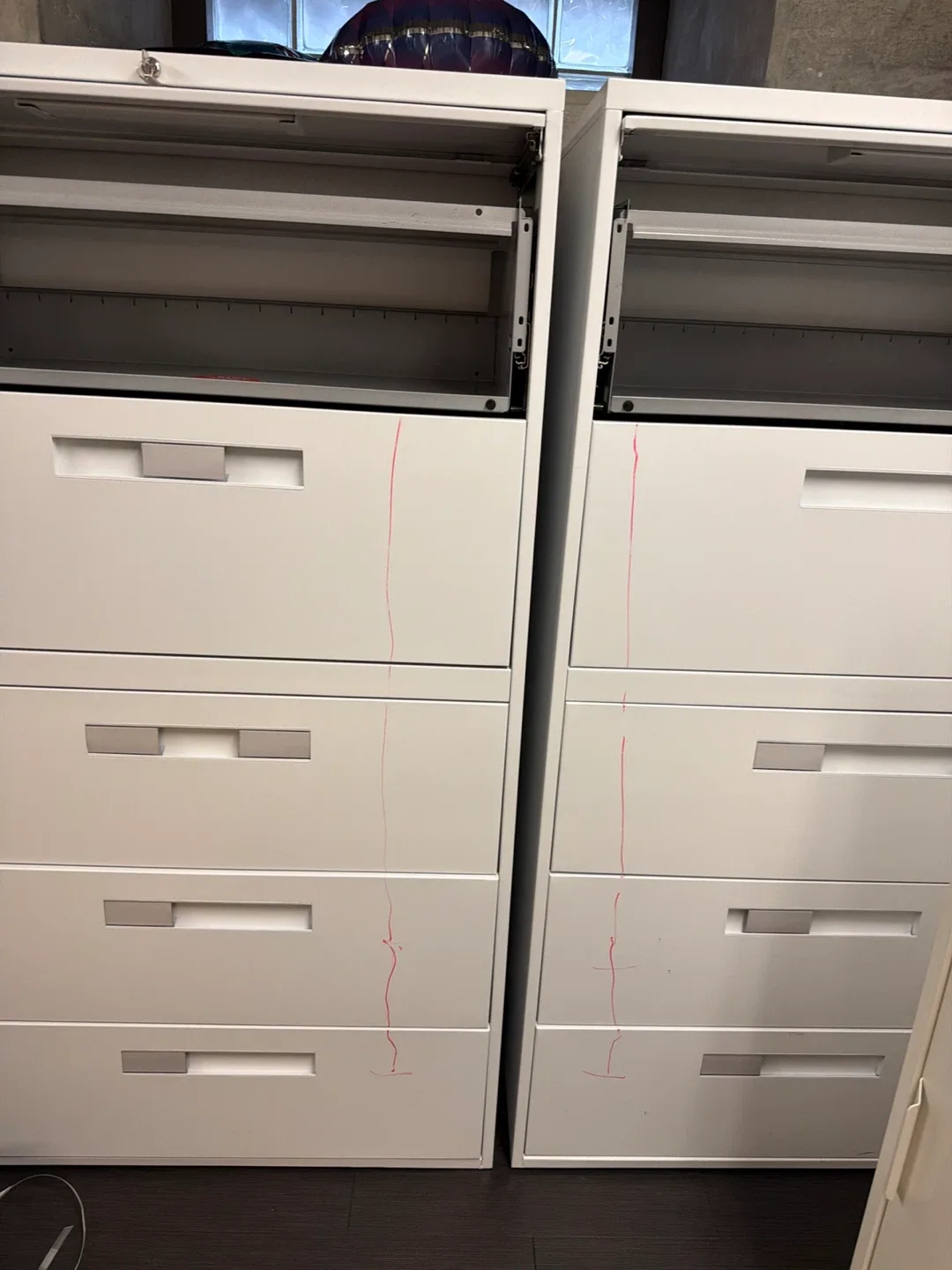 2 Free large White Filing Cabinet metal