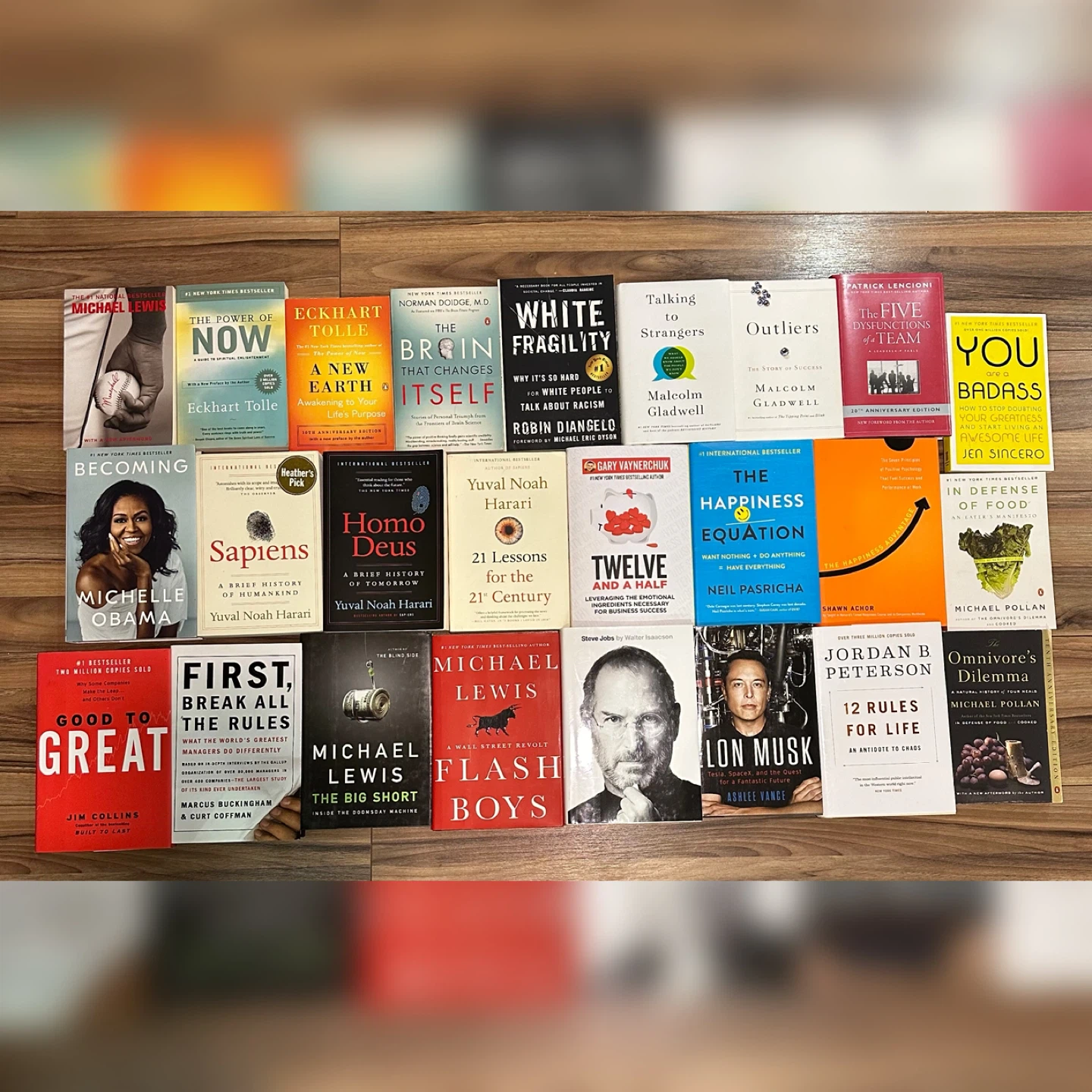 Books: Steve Job, Elon, Sapiens, Homo Deus, 21st century