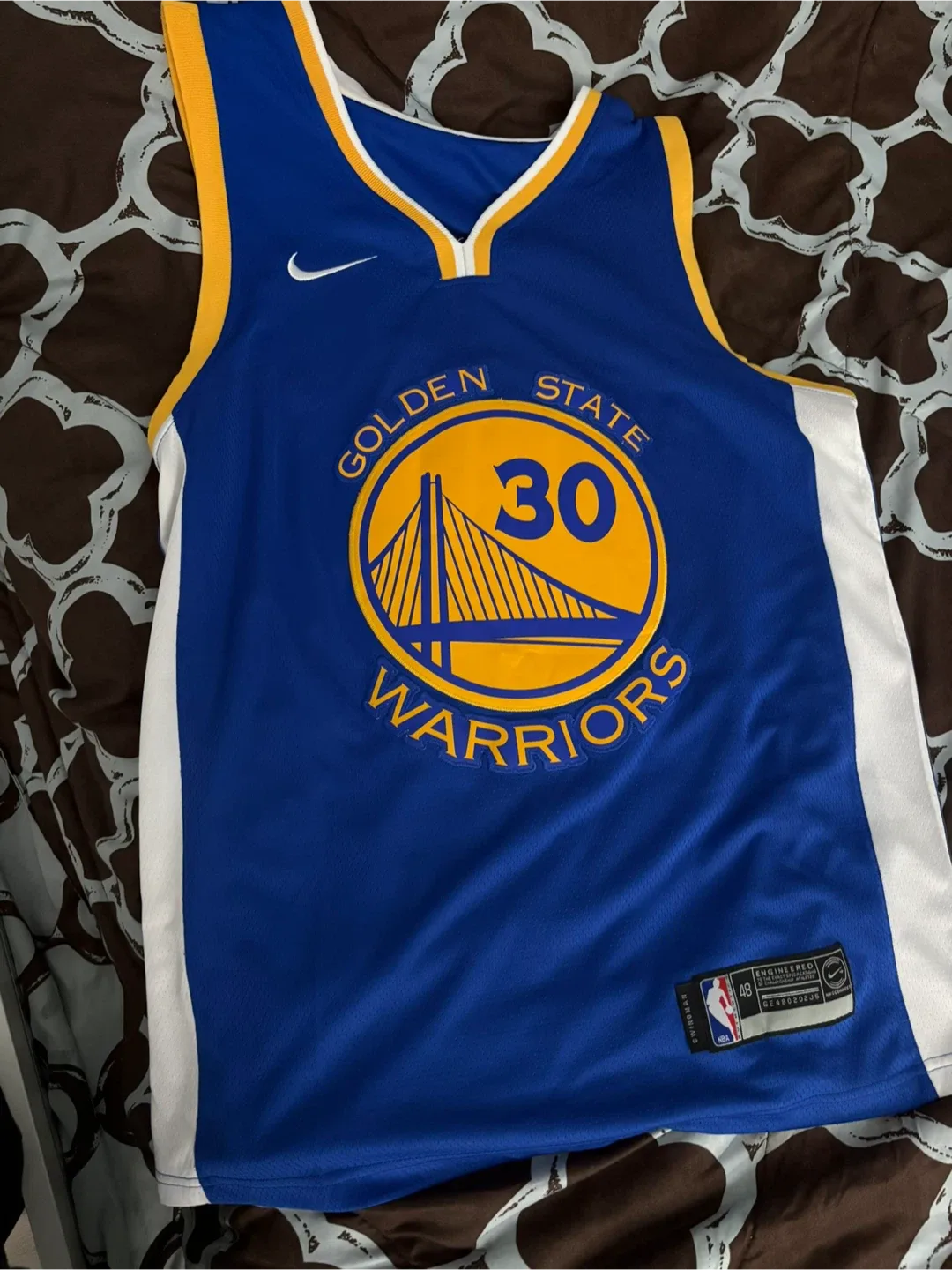 Nike Golden State Warriors Curry Jersey, Size 48