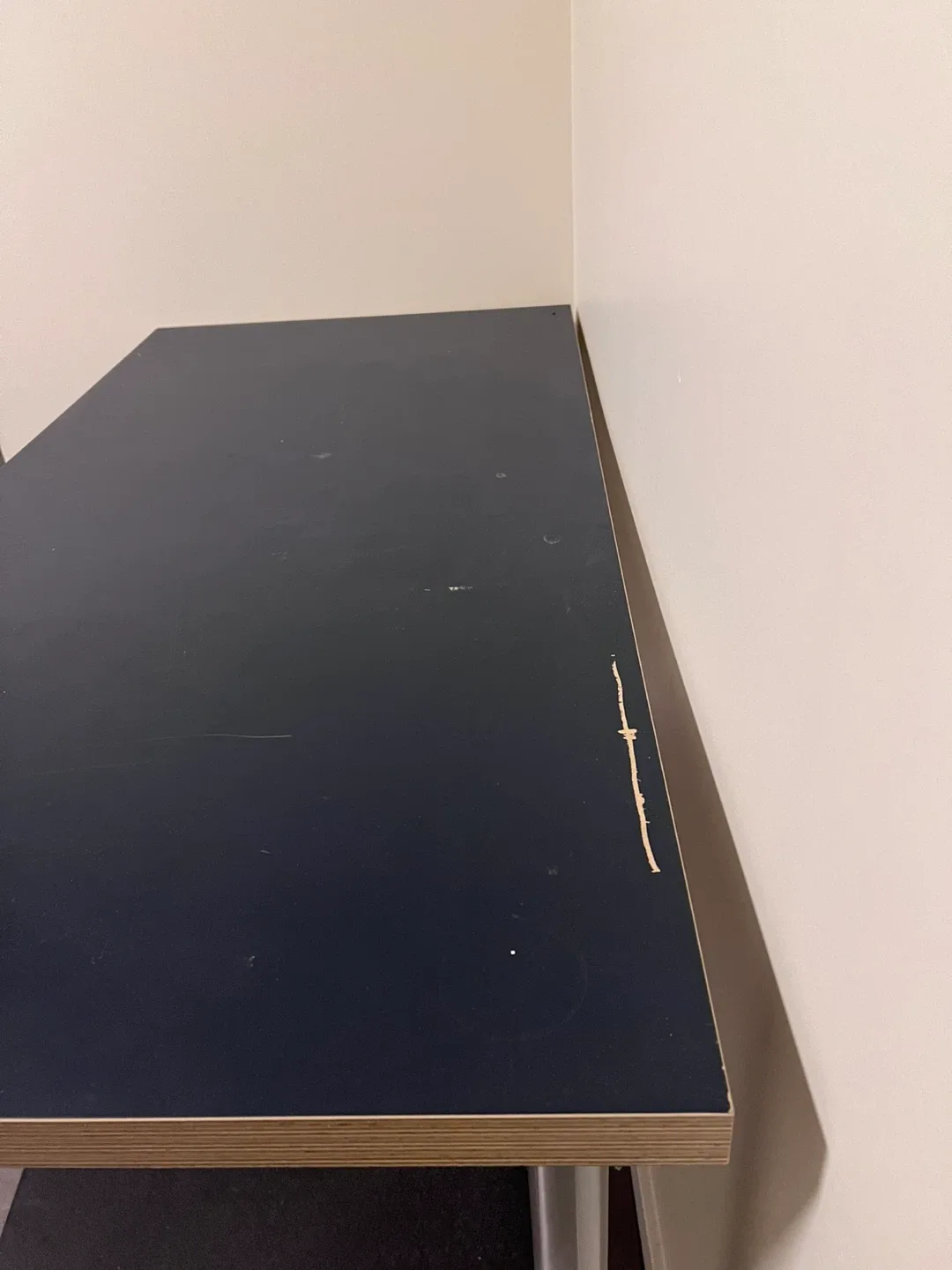 Black Desk with Silver Legs