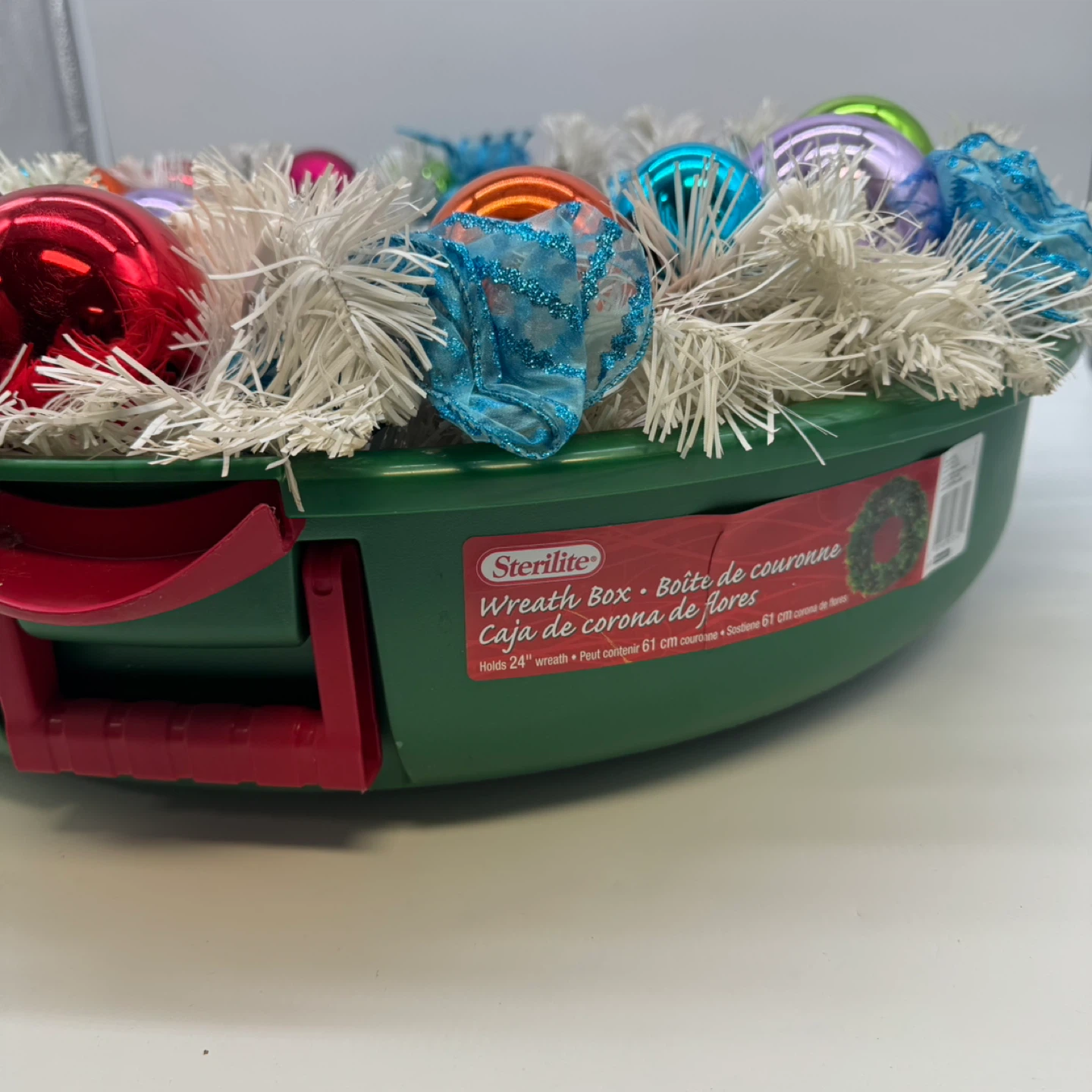 2 Christmas Wreaths in Storage Box – Lightedl – Used - photo 2