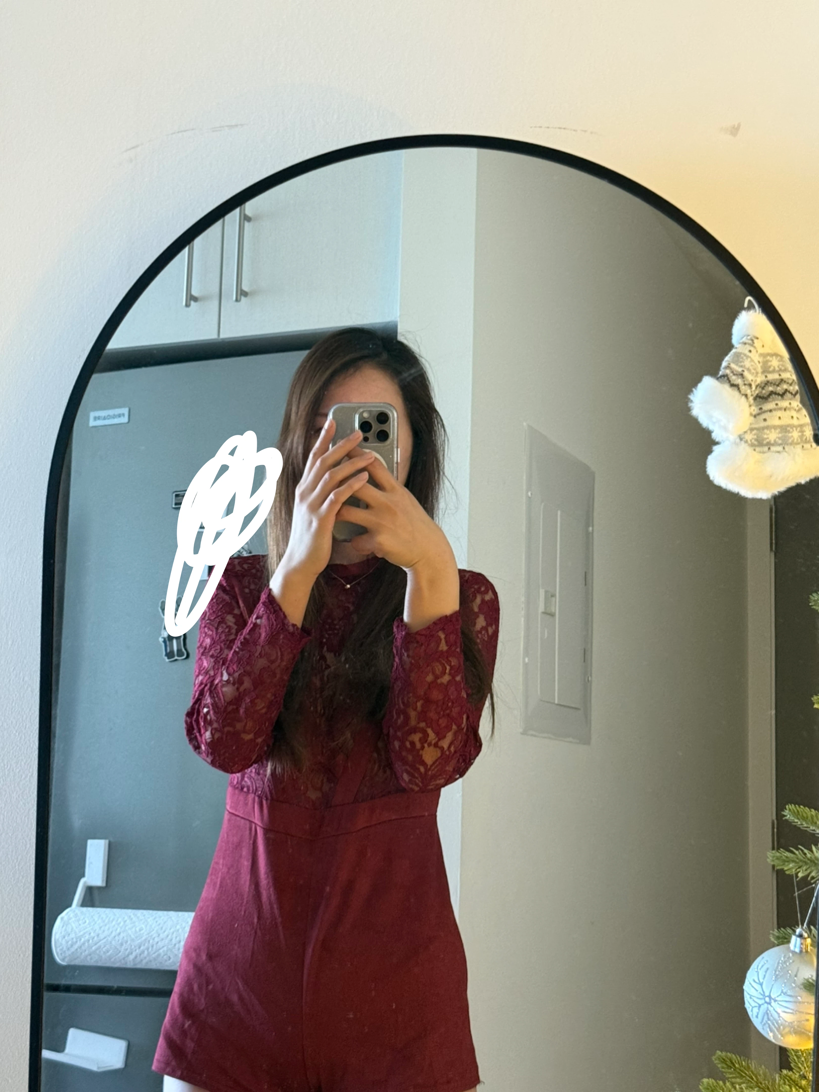 Burgundy Lace Romper - photo 3