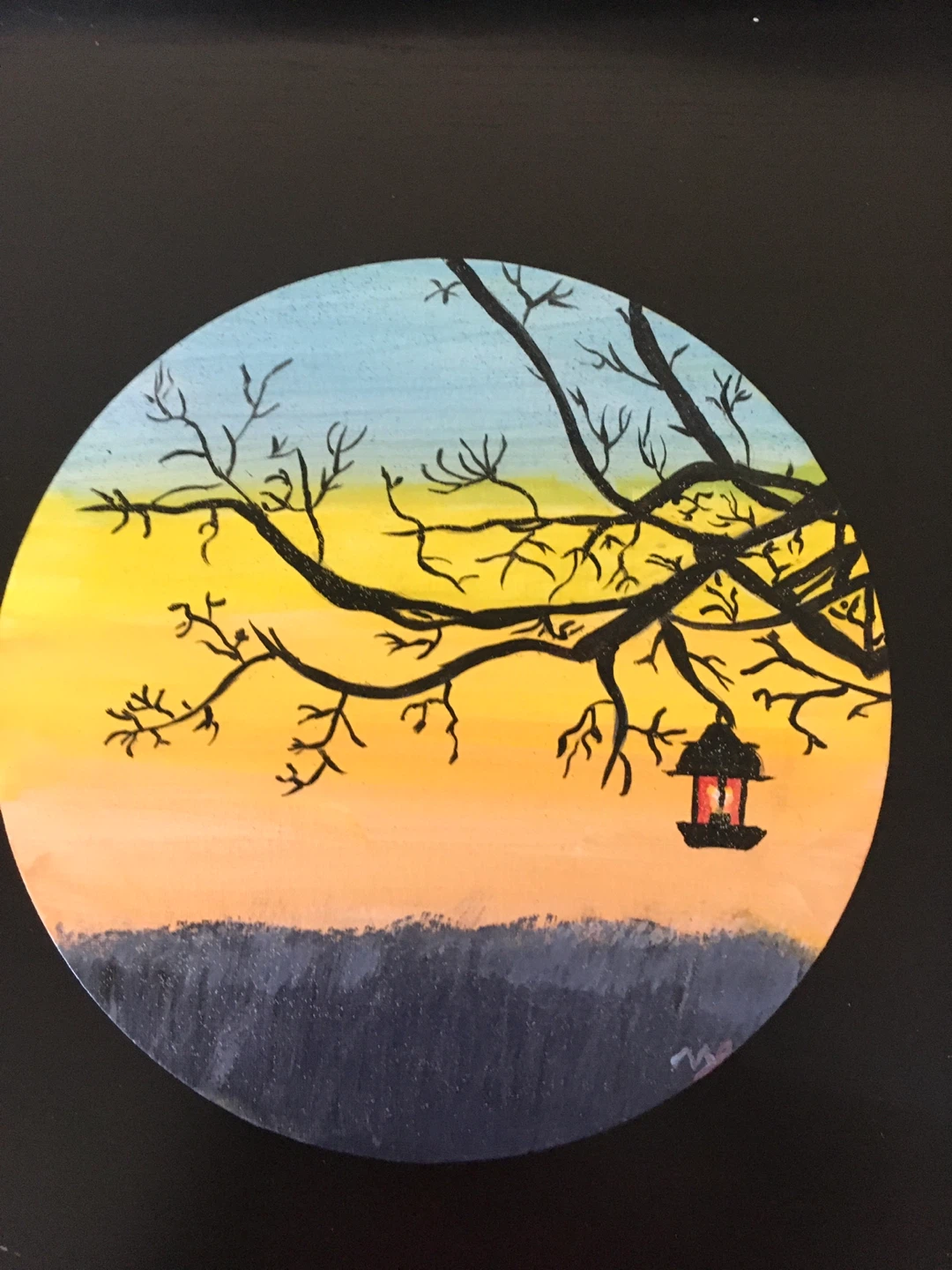 Hand-painted Round Canvas Art