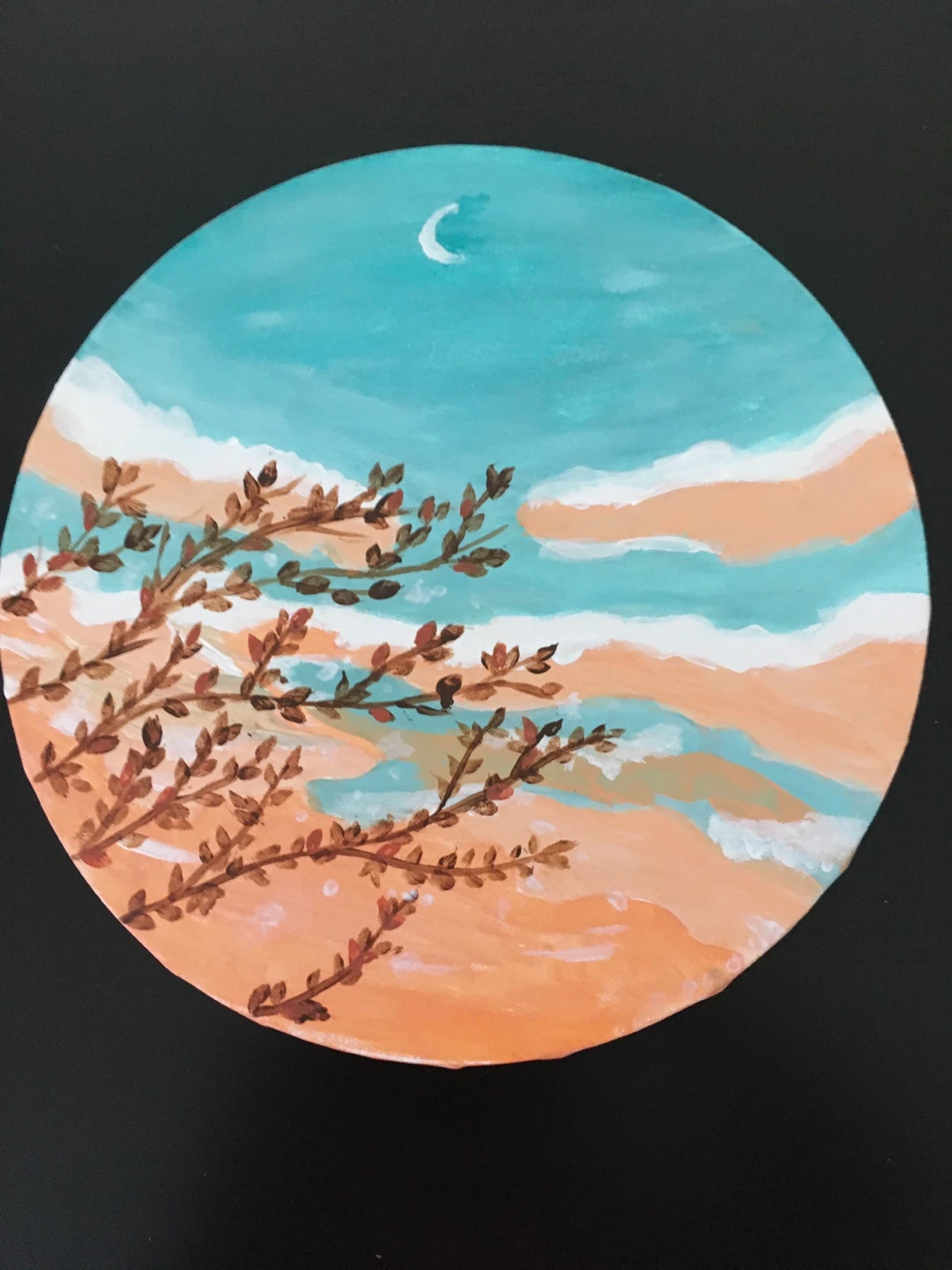 Hand-painted Round Canvas Art - photo 2