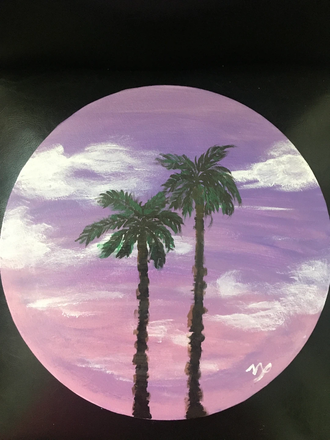 Hand-painted Round Canvas Art - photo 3