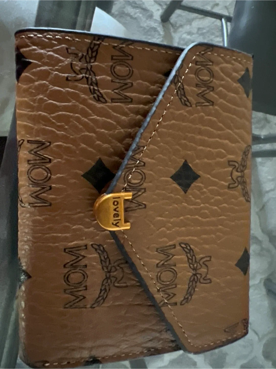 MCM Visetos Leather Trifold Wallet