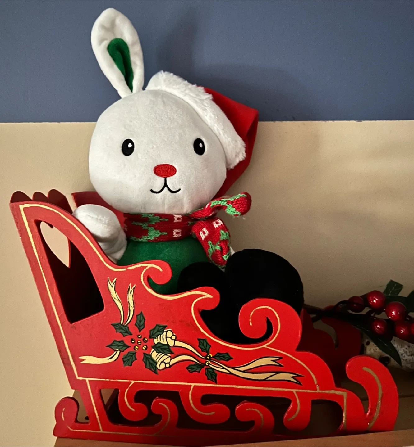 #Cleanout - MINISO Life Christmas Plush Bunny in Sleigh